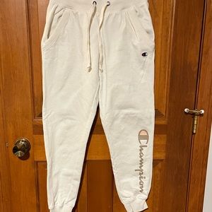 Champion Women's Cream and Tan Joggers size x-small